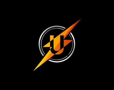 Flash U字母标志向量。