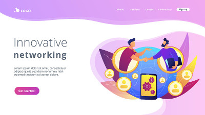 移动协作概念登陆页面。