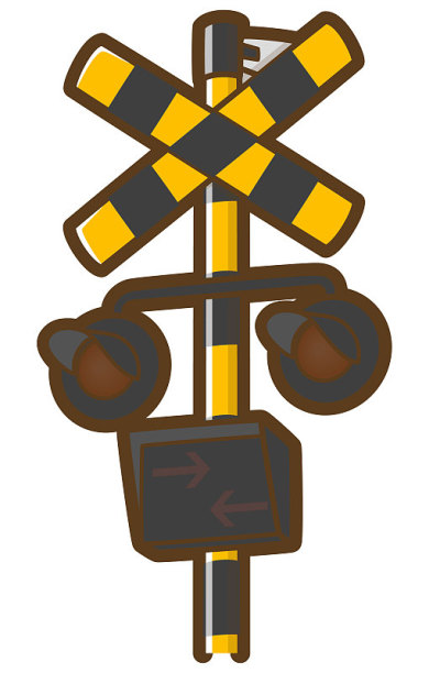 铁路平交道。关掉所有的灯。