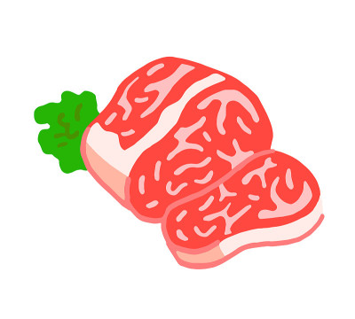 切片牛肉块的插图