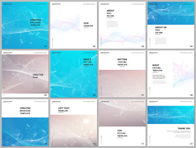 Brochure layout of square format covers templates 