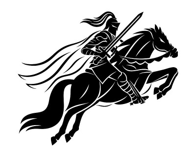 古代马背上的武士。
