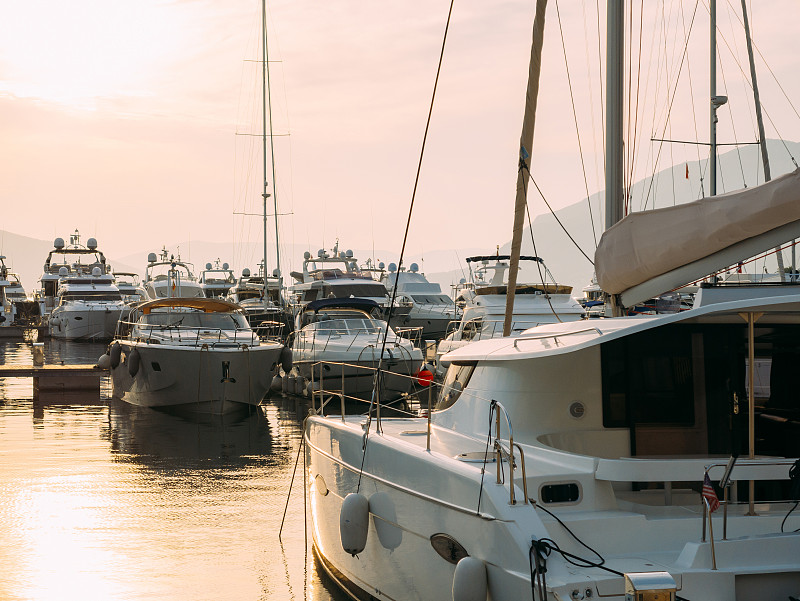 Yacht Porto Montenegro. Elite area of Tivat