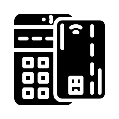 支付卡pos终端符号图标矢量插图