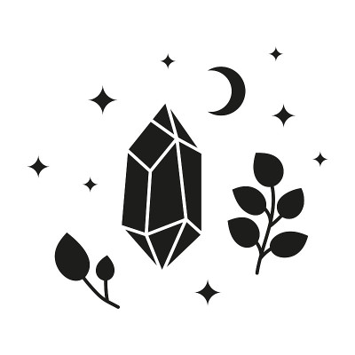 手绘黑色天球水晶。