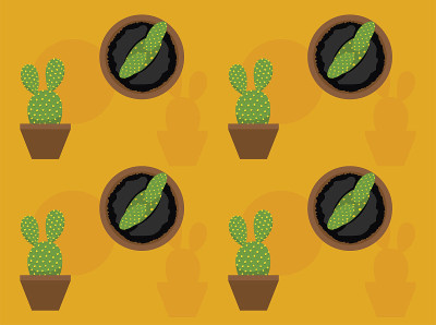Opuntia microdasys肉质仙人掌植物向量背景墙纸01