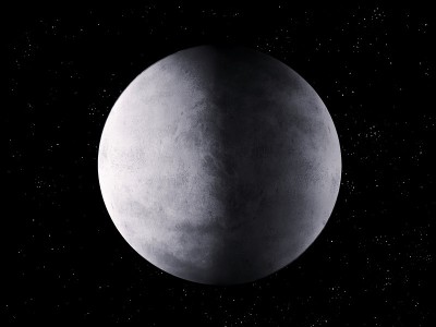 太空深处覆盖着冰的岩石行星