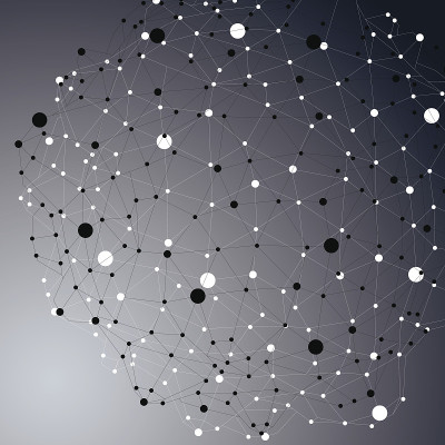 空间矢量单色数字物体，三维技术图形