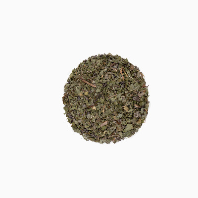 一堆薄荷放松茶孤立在白色的背景