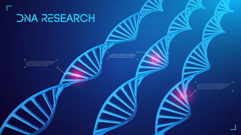 基因组dna载体插图。DNA结构转基因生物的基因组测序概念和基因组编辑。药物化学和dna研究。分子连