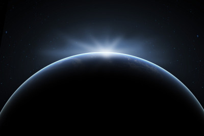 外太空。地球表面的深空。