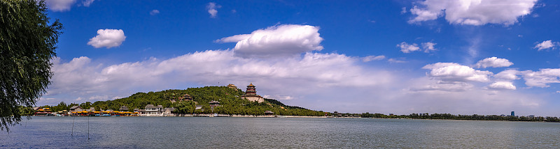 昆明湖和北京新颐和园(向西看)