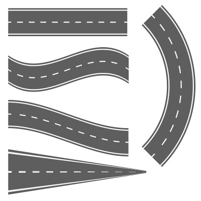 有标记的弯曲道路或公路