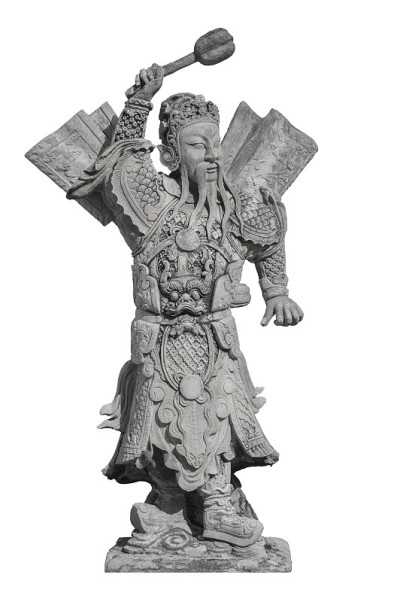 曼谷卧佛寺的中国武士石雕