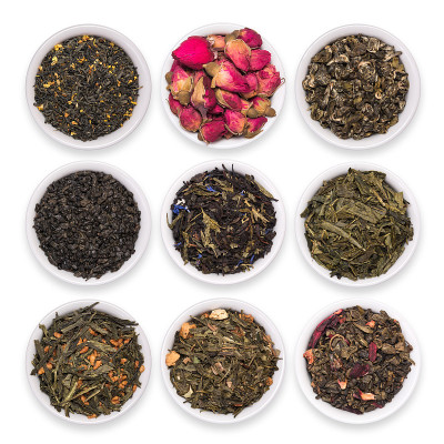 一套干花草茶。绿茶，红茶，合成茶