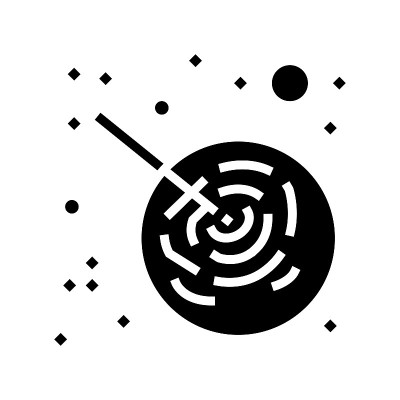 小行星落在行星字形图标矢量插图