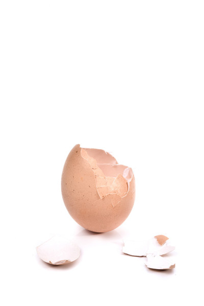 破蛋壳，白背景上的破蛋壳