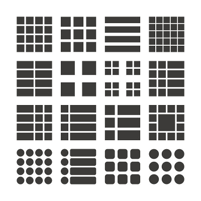 图标菜单列表，矢量插图