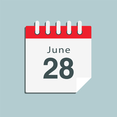 图标日日期6月28日，模板日历页