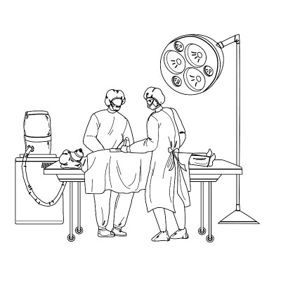 医疗队正在进行平面矢量手术
