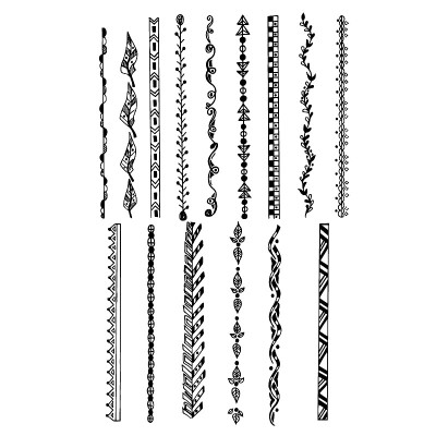 Boarder lines, sketch style, vector illustration