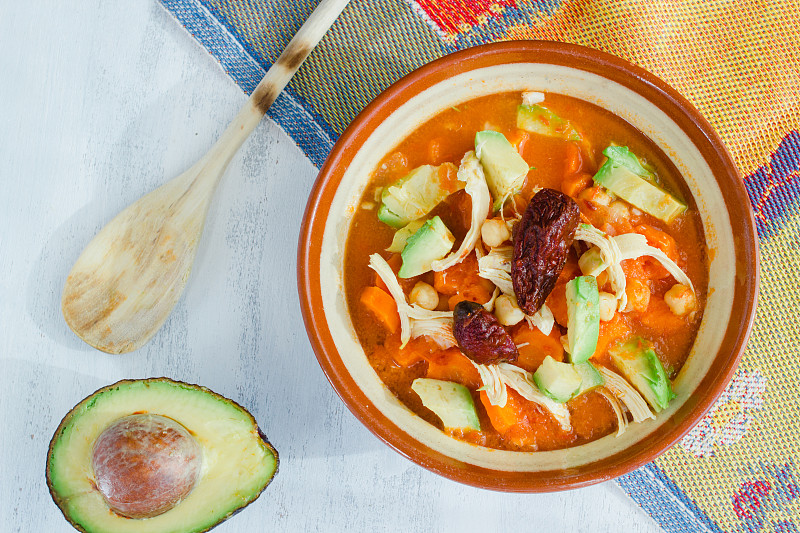 Caldo tlalpeño，地道的墨西哥肉汤