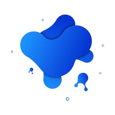 矢量流体隔离抽象几何珊瑚蓝色梯度形状现代网站和平面设计的白色背景。