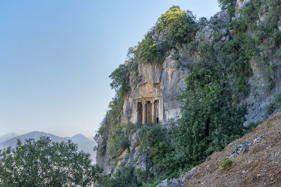 阿明塔斯墓的风景，在Fethiye Muğla。