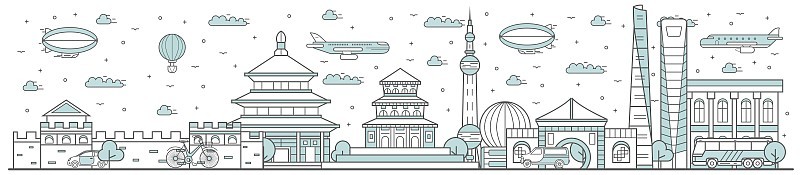 中国的天际线。线城市