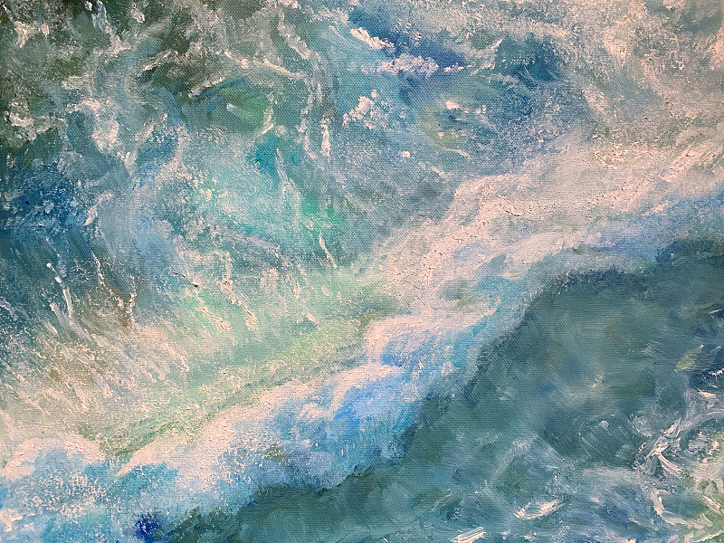 油画海浪