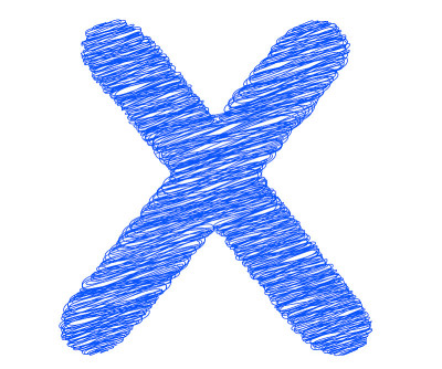 字体条纹蓝线，X字母