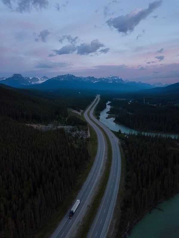 班夫风景优美的公路