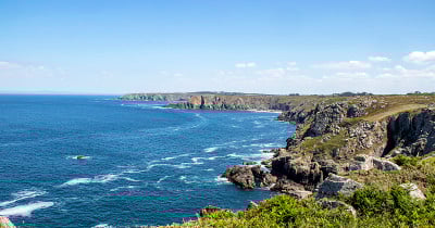 范点。野外的海岸。Finistere。布列塔尼