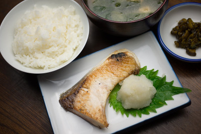 Japanese Cuisine Yakizakana Buri (Yellowtail) shio