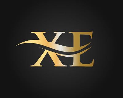 初始XE字母企业标识设计矢量模板。XE标志设计