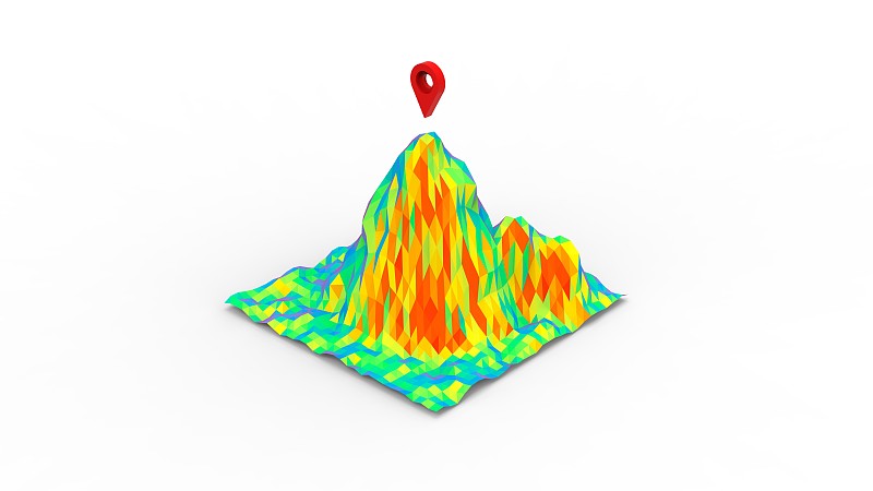 旅行点的山3D渲染
