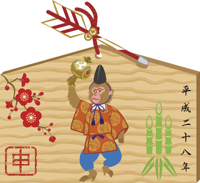 猴年，日本传统新年装饰品