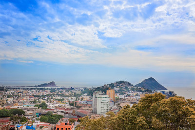 马萨特兰海滨长廊(El Malecon)与海洋瞭望和风景优美