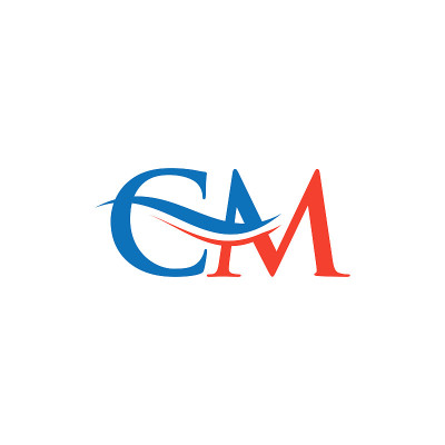 CM标志设计矢量。符号字母CM标志设计