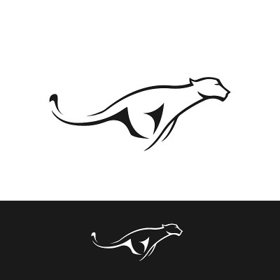老虎/猎豹矢量插图图标标志。