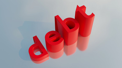 文本债务3D插图。