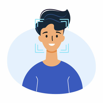 人脸识别系统。现代数字技术。