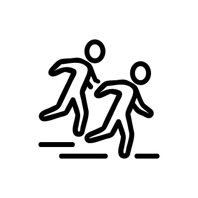 人们向前奔跑图标矢量轮廓插图