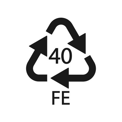 塑料回收符号FE 40，包装塑料。矢量图