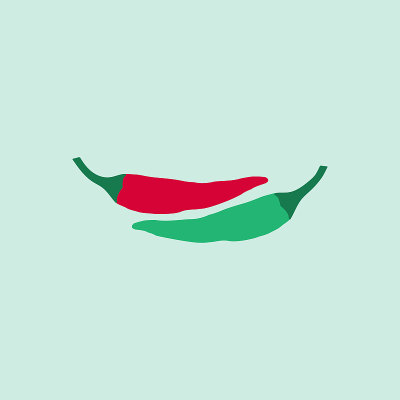 红色和绿色辣椒矢量插图