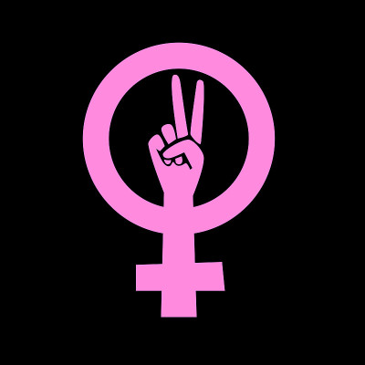 粉红色的手标志。女权主义。举起手矢量图。妇女的权利。妇女节。医疗保健、医学。女权主义的标志，标志，象