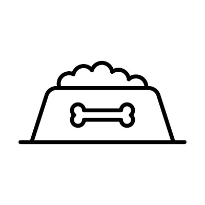 狗碗轮廓图标矢量
