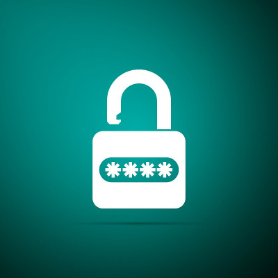 Password protection and safety access icon isolate