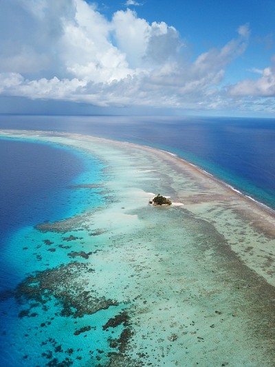 Edge of atoll and sand paradise in Truk lagoon, Ch
