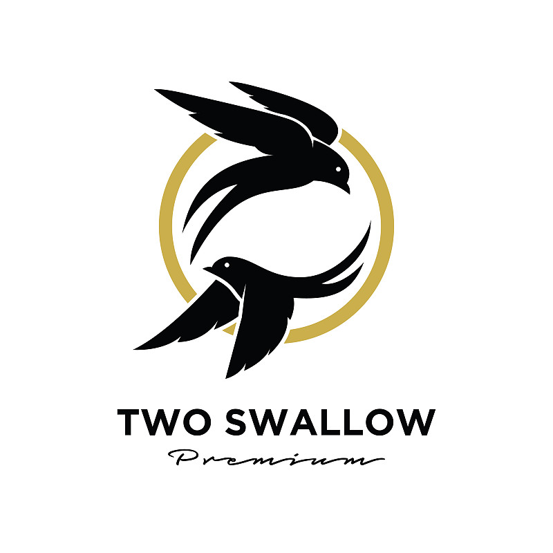 Premium two swallow vector设计